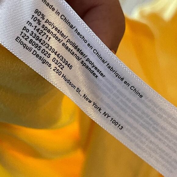 Eloquii Gathered Ruched Side High Slit Golden Yellow Dress - NWT - 22W - Picture 9 of 9